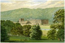 Chatsworth House, Derbyshire, home of the Duke of Devonshire, c1880