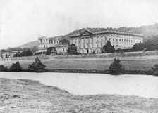 Chatsworth House from across the River Derwent, Derbyshire, late 19th or early 20th century