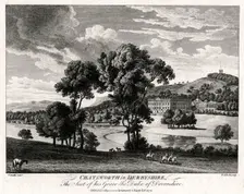 Chatsworth in Derbyshire, The Seat of his Grace the Duke of Devonshire 1775. Artist: Michael Angelo Rooker