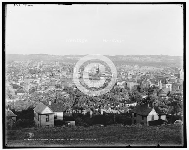 Chattanooga and Missionary Ridge from Cameron Hill, c1902. Creator: William H. Jackson.