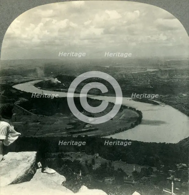'Chattanooga and Tennessee River Valley from Lookout Mountain, Tennessee', c1930s. Creator: Unknown.