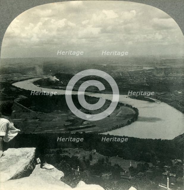 'Chattanooga and Tennessee River Valley from Lookout Mountain, Tennessee', c1930s. Creator: Unknown.