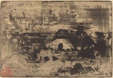Chaumières anglaises (English Cottages), c. 1879. Creator: Felix Hilaire Buhot
