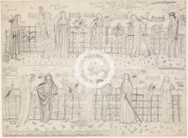 Chaucer's 'Legend of Good Women' - sketch, c1864. Creator: Sir Edward Coley Burne-Jones.
