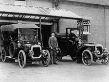 Chauffeurs with their convertible cars
