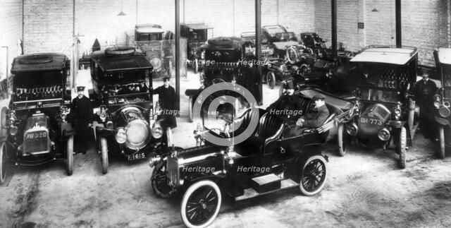 Chauffeurs showing private parking spaces. Artist: Unknown