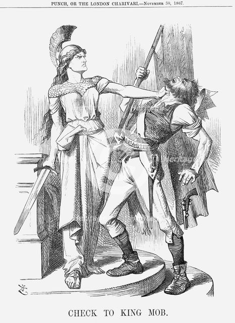 'Check to King Mob', 1867. Creator: John Tenniel.
