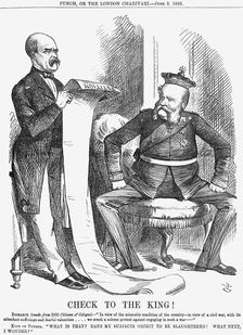 Check to the King! 1866. Creator: John Tenniel