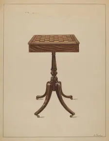Checker Table, 1936. Creator: Nicholas Gorid