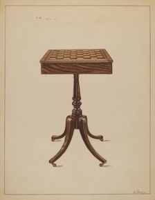 Checker Table, 1936. Creator: Nicholas Gorid