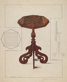 Checker-board Table-tilt Top, c. 1936. Creator: Magnus S. Fossum