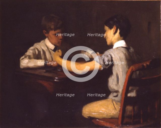 Checker Players, ca. 1895. Creator: Thomas Pollock Anshutz.
