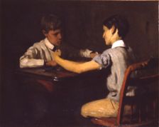 Checker Players, ca. 1895. Creator: Thomas Pollock Anshutz