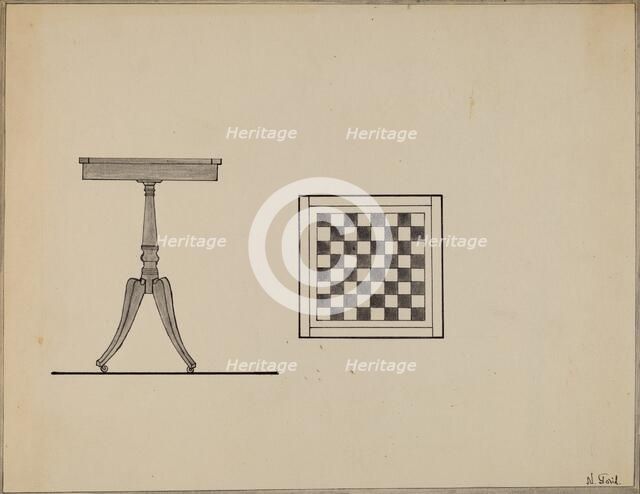 Checkerboard Table, 1936. Creator: Nicholas Gorid.