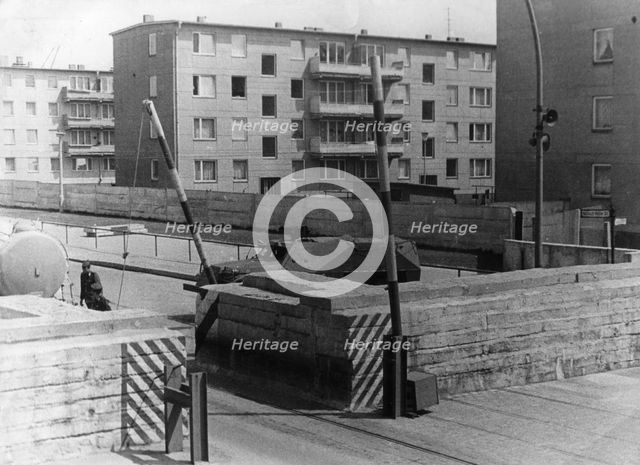 Checkpoint between East and West Berlin, Heinrich Heine Strasse, Berlin, Germany. Artist: Unknown