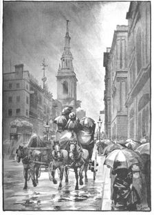Cheapside - A Rainy Day 1891. Creator: William Luker
