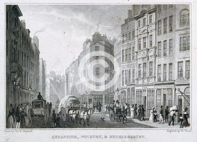 Cheapside, London, 1827. Artist: Anon