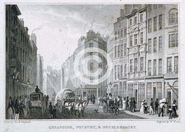 Cheapside, London, 1827. Artist: Anon