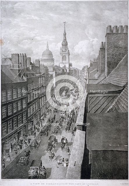 Cheapside, London, 1823. Artist: Thomas Mann Baynes