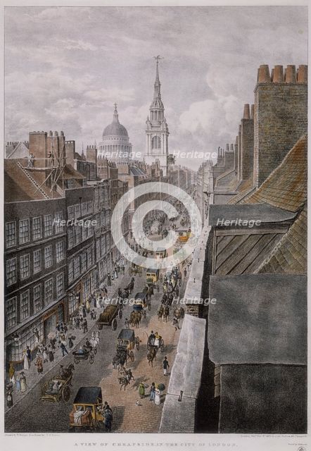 Cheapside, London, 1823. Creator: Thomas Mann Baynes.
