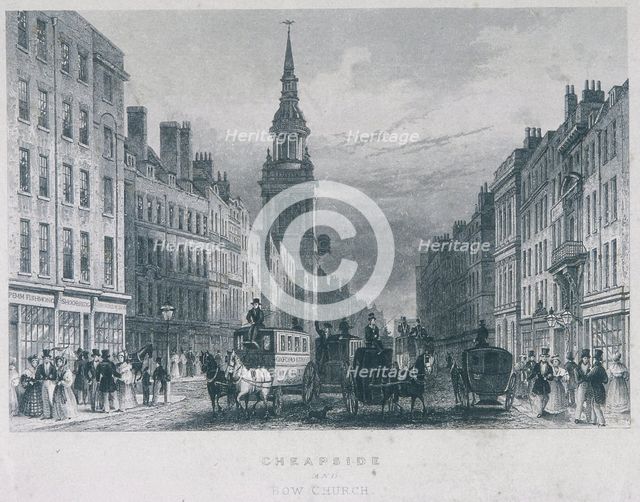 Cheapside, London, c1830. Artist: Anon