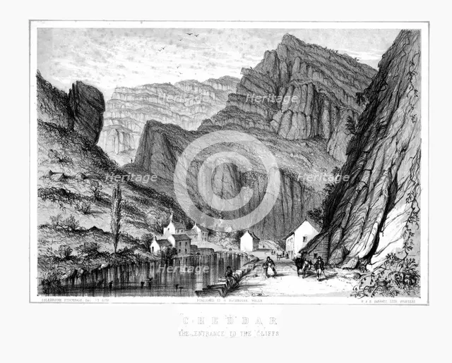 'Cheddar, The entrance to the Cliffs', 19th century. Creator: Colebrooke Stockdale.