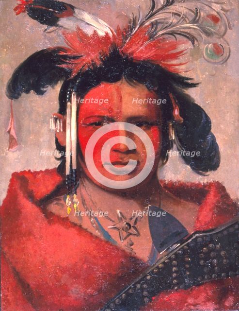 Chee-me-náh-na-quet, Great Cloud, son of Grizzly Bear, 1831. Creator: George Catlin.