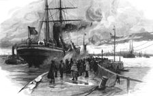 '"Cheer Boys Cheer" -- An Emigrant Ship Leaving Harbour. 1891. Creator: Charles William Wyllie