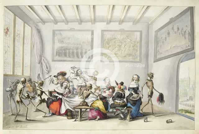 Cheerful company interrupted by death, 1660. Creator: Gesina ter Borch.
