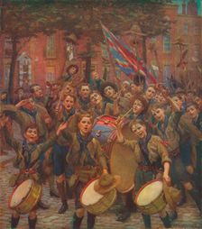 Cheering the Chief Scout c1914 (1928). Artist: William Holt Yates Titcomb