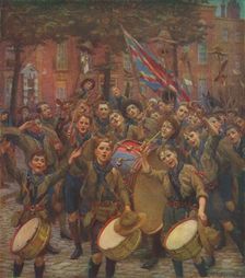 Cheering the Chief Scout c1914 (1928). Artist: William Holt Yates Titcomb