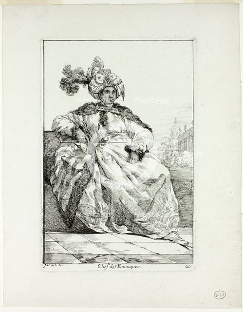 Chef des Eunuques, plate 20 from Caravanne du Sultan à la Mecque, 1748. Creator: Joseph-Marie Vien the Elder.