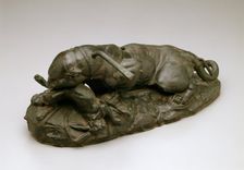 Chef modele for Jaguar Devouring a Hare, c1850. Creator: Antoine-Louis Barye