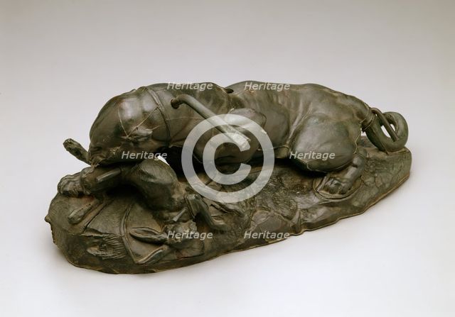 Chef modele for Jaguar Devouring a Hare, c1850. Creator: Antoine-Louis Barye.