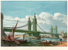 Chelsea Bridge, London, 1858. Creator: Unknown