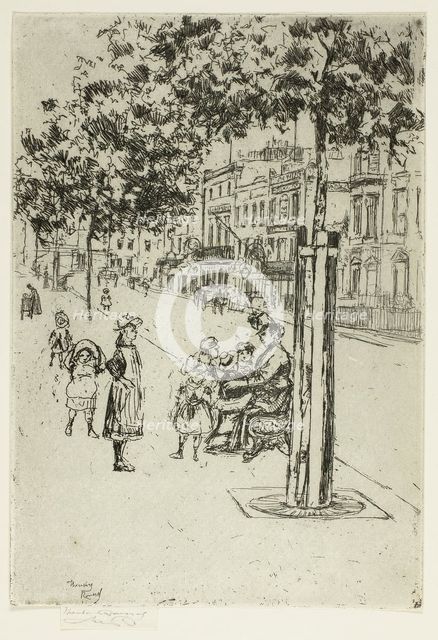 Chelsea Children, Chelsea Embankment, 1889. Creator: Theodore Roussel.