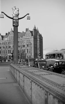 Chelsea coat of arms on a lamppost, London, c1945-c1955. Artist: SW Rawlings