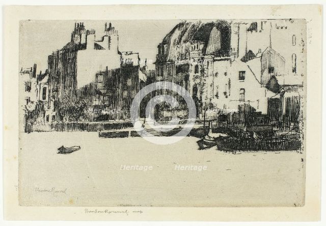 Chelsea Palaces (Black and White Version), 1888-89. Creator: Theodore Roussel.