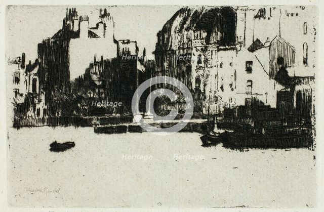 Chelsea Palaces (Black and White Version), 1888-89. Creator: Theodore Roussel.