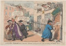 Chelsea Parade or a Croaking Member Surveying The Inside Outside and Backside of ..., March 4, 1809. Creator: Thomas Rowlandson