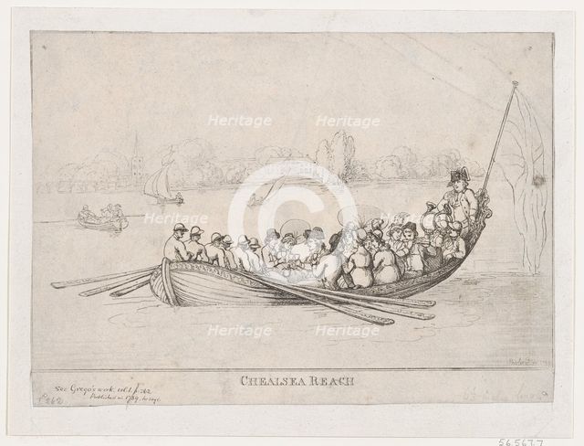 Chelsea Reach, 1799., 1799. Creator: Thomas Rowlandson.