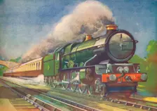 Cheltenham Flyer, G.W.R., picking up water at Goring 1940
