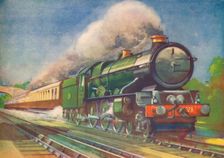 Cheltenham Flyer, G.W.R., picking up water at Goring 1940
