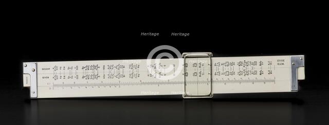 Chemical slide rule owned by Sally Ride, ca. 1970. Creator: Keuffel & Esser Co..