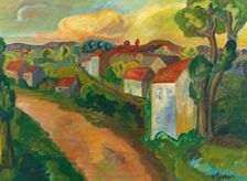 Chemin dans un village (Village Path). Creator: Epstein, Henri (1891-1944)
