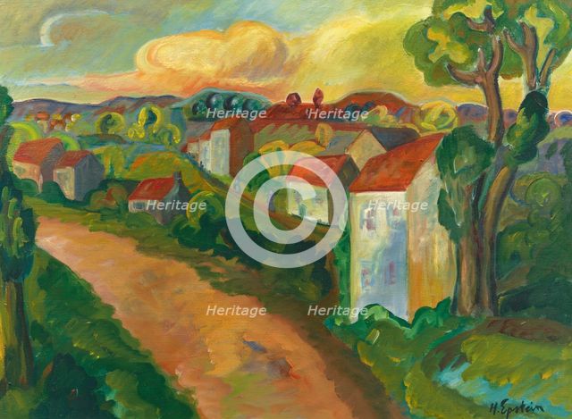 Chemin dans un village (Village Path). Creator: Epstein, Henri (1891-1944).
