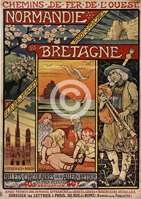 Chemins de fer de l'Ouest. Normandie, Bretagne , 1900. Creator: Berthon, Paul (1872-1909).