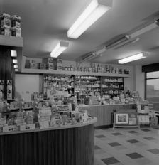 Chemist's shop interior, Armthorpe, near Doncaster, South Yorkshire, 1961. Creator: Michael Walters