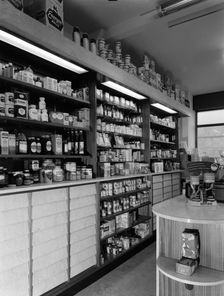 Chemist's shop interior, Armthorpe, near Doncaster, South Yorkshire, 1961. Creator: Michael Walters