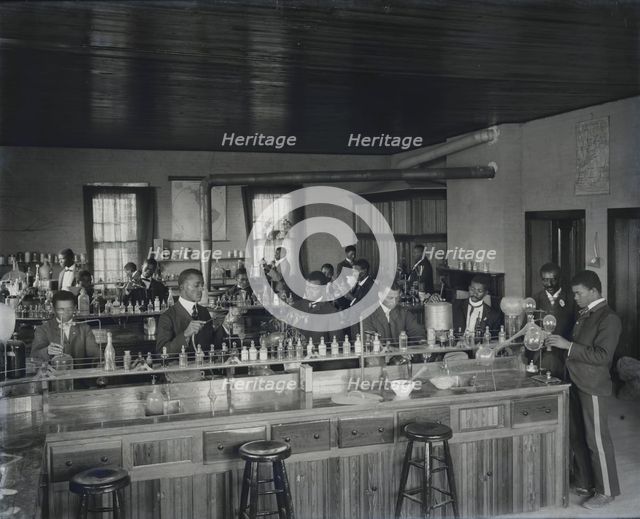 Chemistry laboratory at Tuskegee Institute, c1902. Creator: Frances Benjamin Johnston.